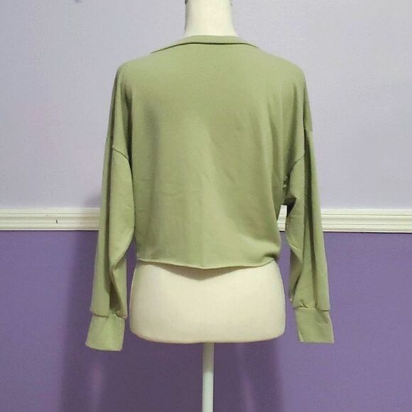 Papaya Sage Green Cosmic Sun Horoscope Graphic Cropped Swearshirt - Picture 6 of 10